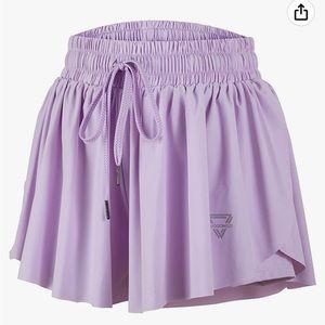 women’s lavender flowy athletic shorts